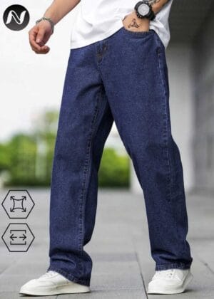 N Club Jeans Men's Urban Relaxed Fit Baggy Jeans - Dark Blue Denim