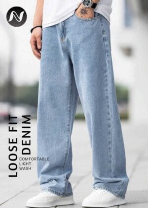 N Club Jeans 'Aero' Loose Fit Light Wash Denim